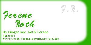 ferenc noth business card